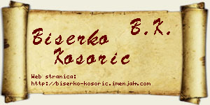 Biserko Kosorić vizit kartica
